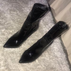 Black patent Booties
